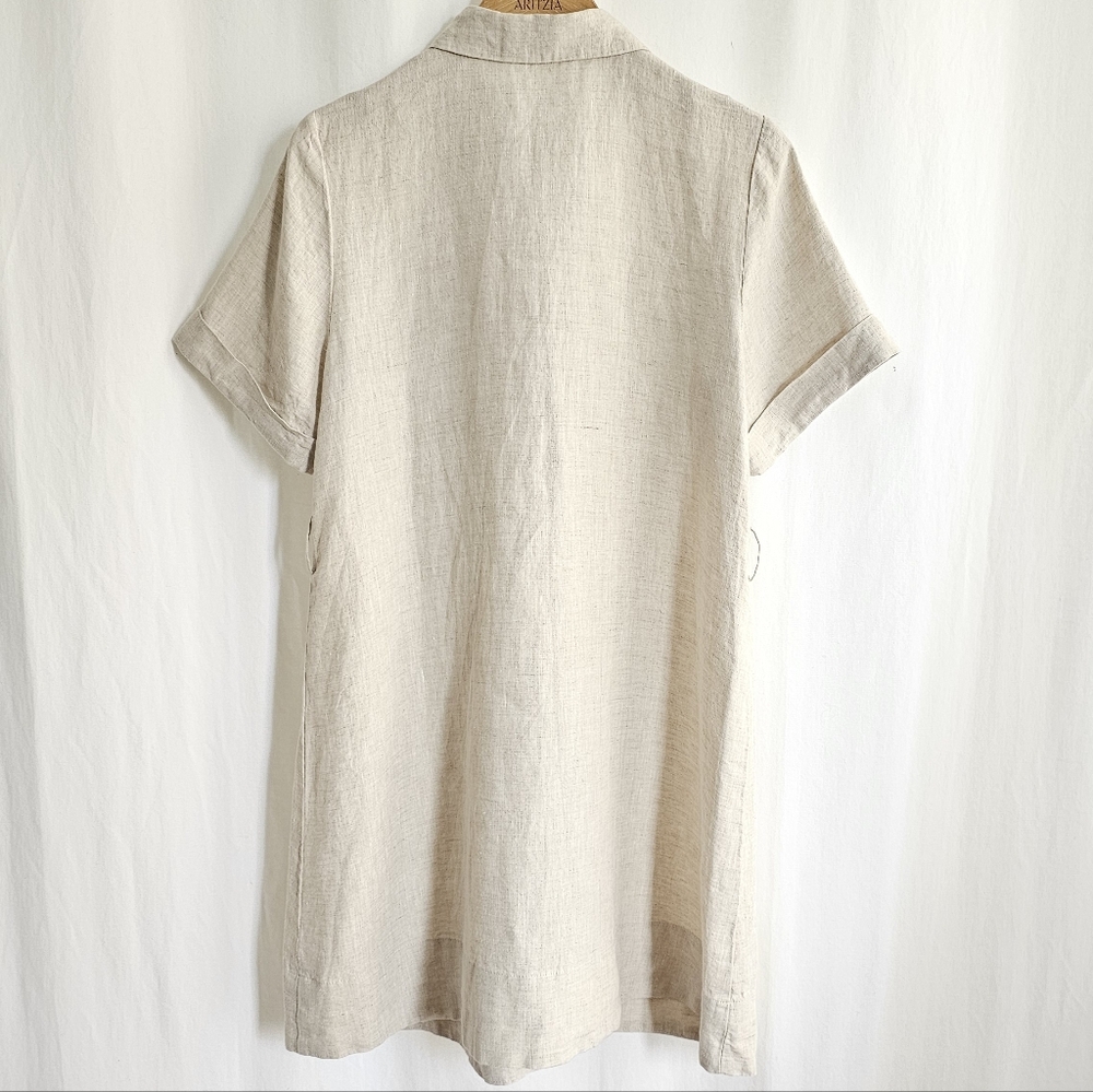 🇨🇦 Aritzia Wilfred Beige Eleta Linen Mini Dress - Picture 8 of 16